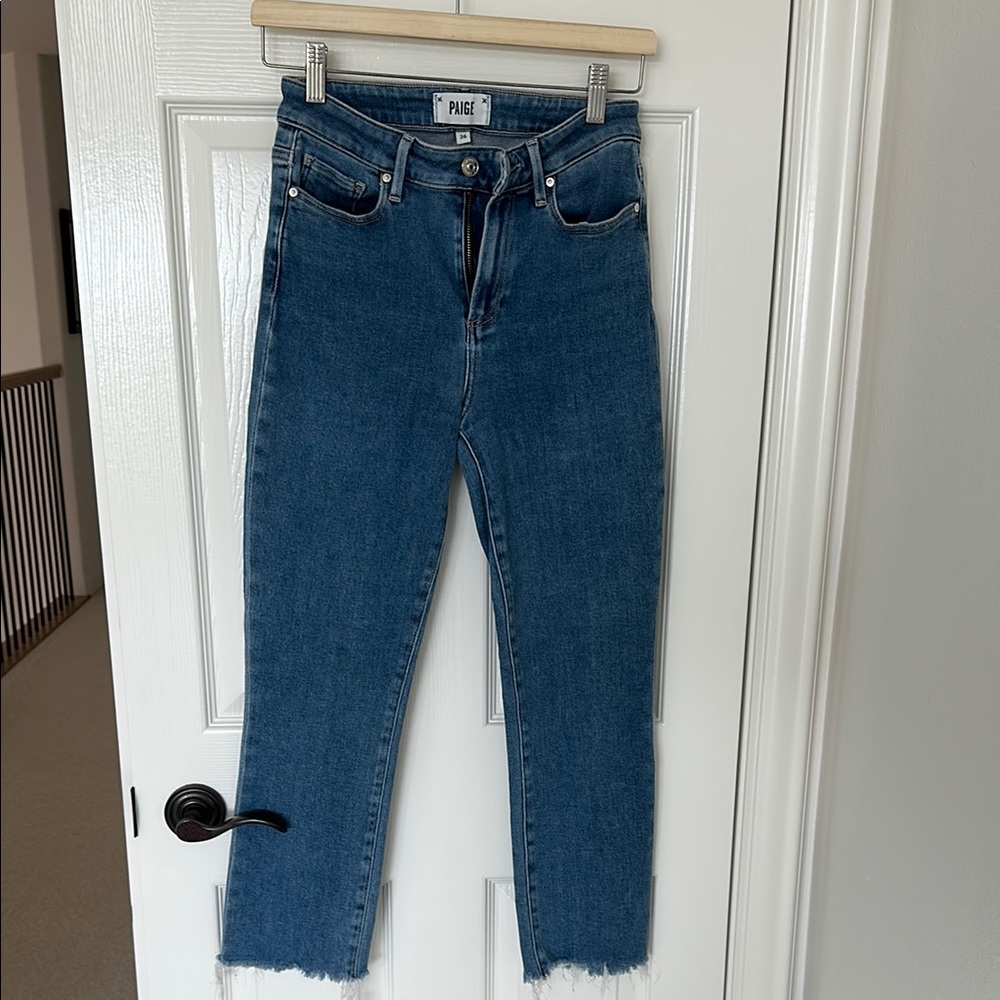 PAIGE Blue Ankle Cropped Jeans